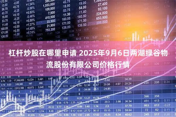 杠杆炒股在哪里申请 2025年9月6日两湖绿谷物流股份有限公司价格行情