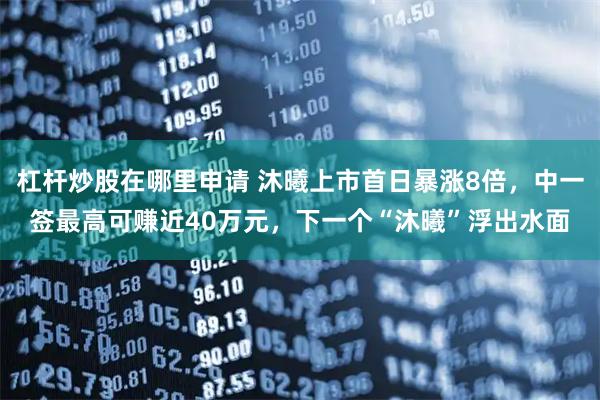 杠杆炒股在哪里申请 沐曦上市首日暴涨8倍，中一签最高可赚近40万元，下一个“沐曦”浮出水面